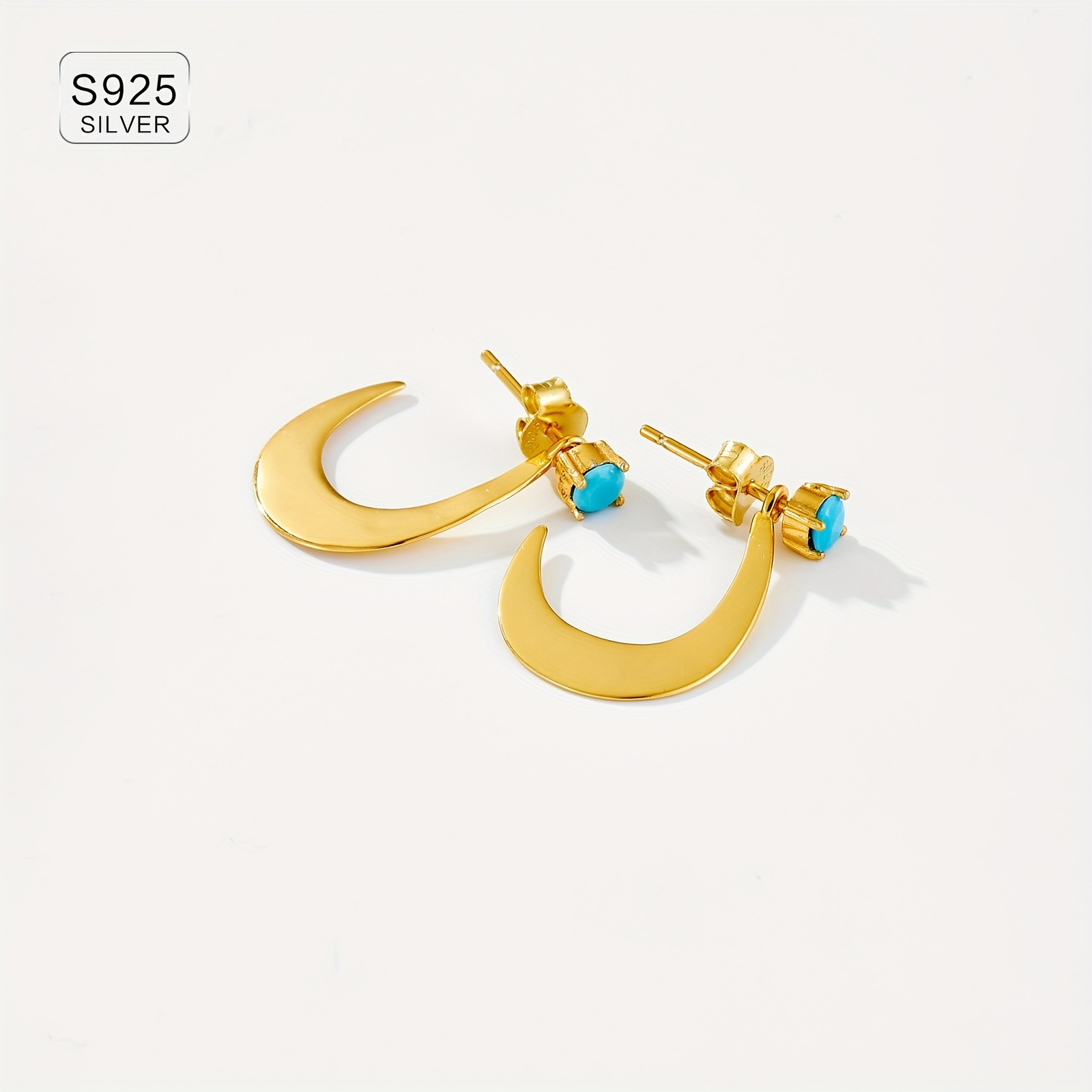 Women's Elegant 925 Silver Earrings with Irregular Geometric Zirconia